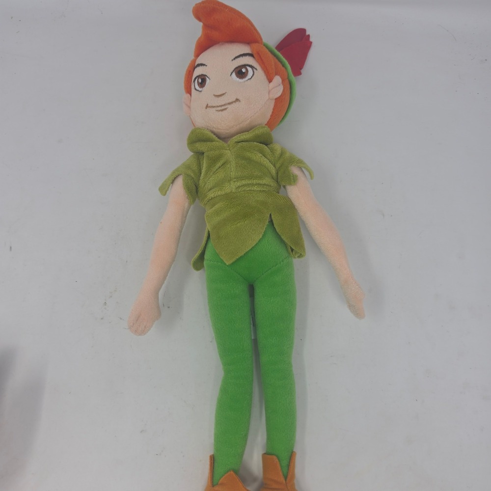 Disney Store Peter Pan Plush Doll 15 Inch Stuffed Toy Green Tunic SN0610ACE